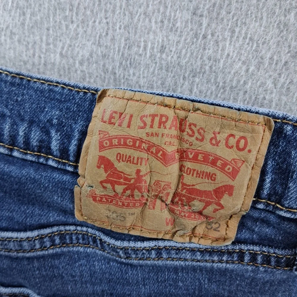 Levi's 505 Regular Fit‎ Jeans 34x32 Blue Denim Straight Leg Stretch 00505-2244